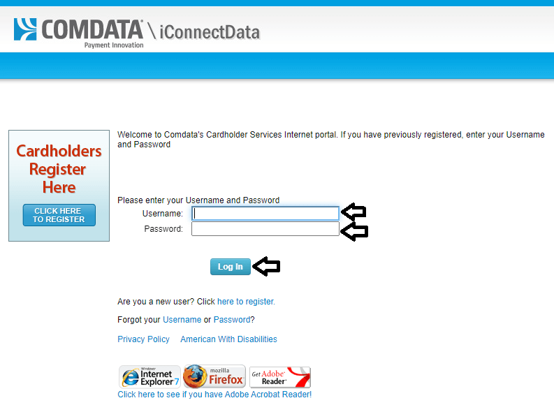 login to comdata card account
